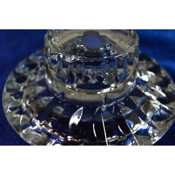 Vintage Indonesia Candlestick Holder Set of 3 Clear Glass Crystal Candle Holders - Picture 8 of 9
